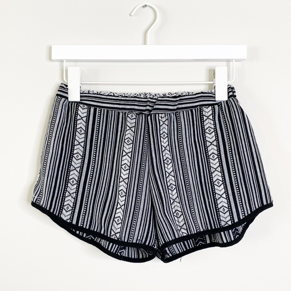 B Jewel Boho Woven Black & White Tribal Shorts